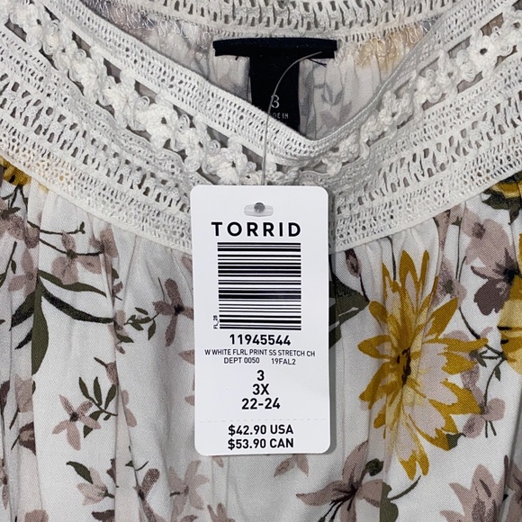 Perfect Christmas Present Torrid New Cold Shoulder Boho top Size 3 3X - Picture 4 of 6